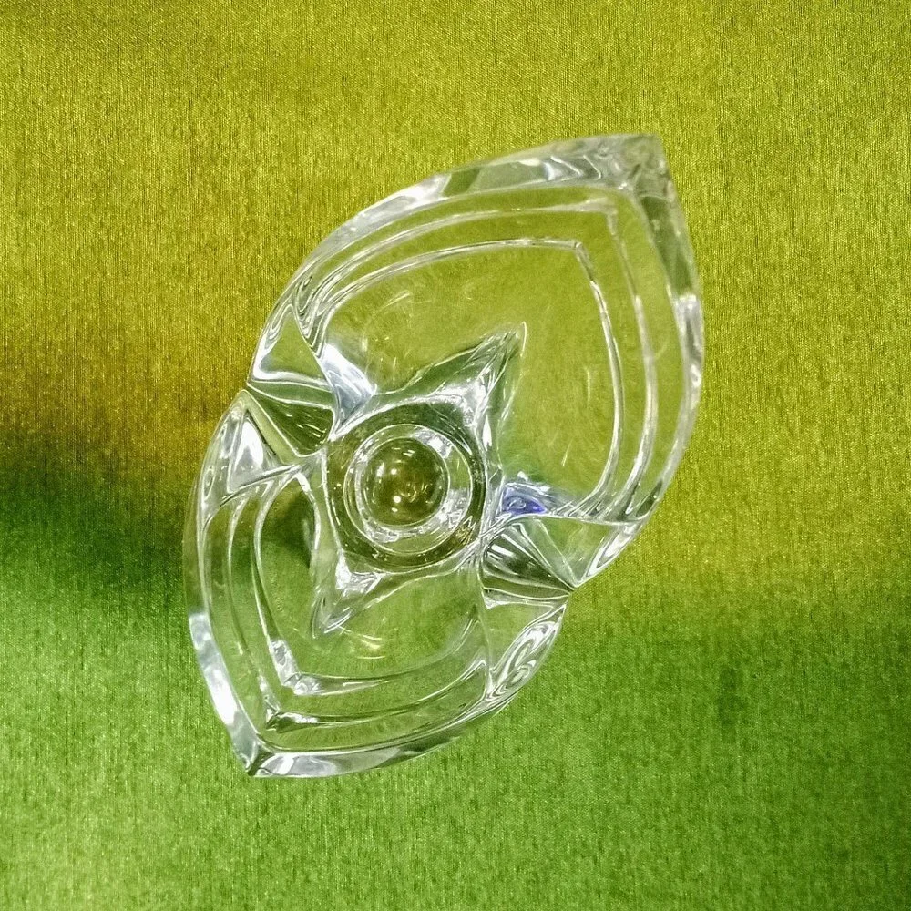 Mikasa Crystal Art Deco Fan Shape Candle Holder